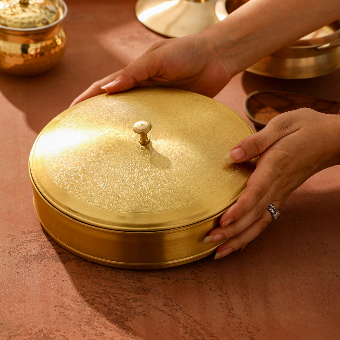 Brass Roti/Chapati box (4.5 Inch)
