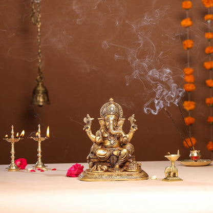 Brass Superfine Lord Ganesha Idol (9 Inch)