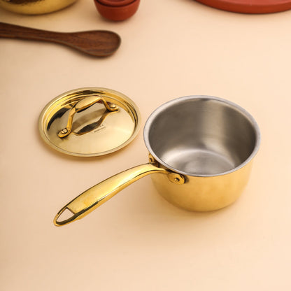 Brass Sauce Pan With Lid And Handle