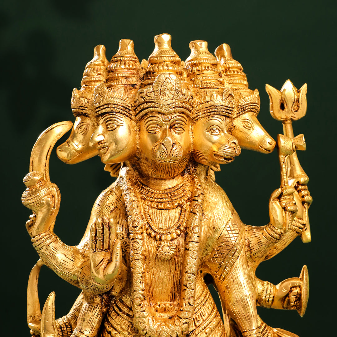 Brass Panchmukhi Hanuman Idol (18 Inch)