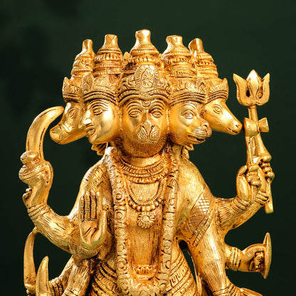 Brass Panchmukhi Hanuman Idol (18 Inch)