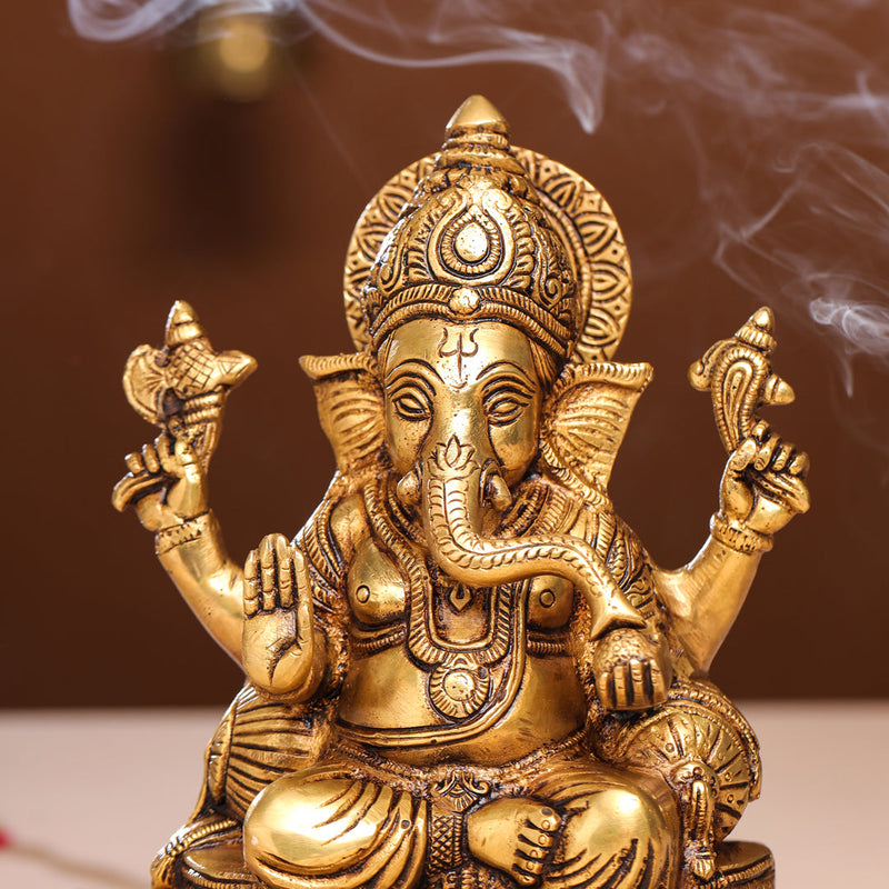 Brass Superfine Lord Ganesha Idol (9 Inch)