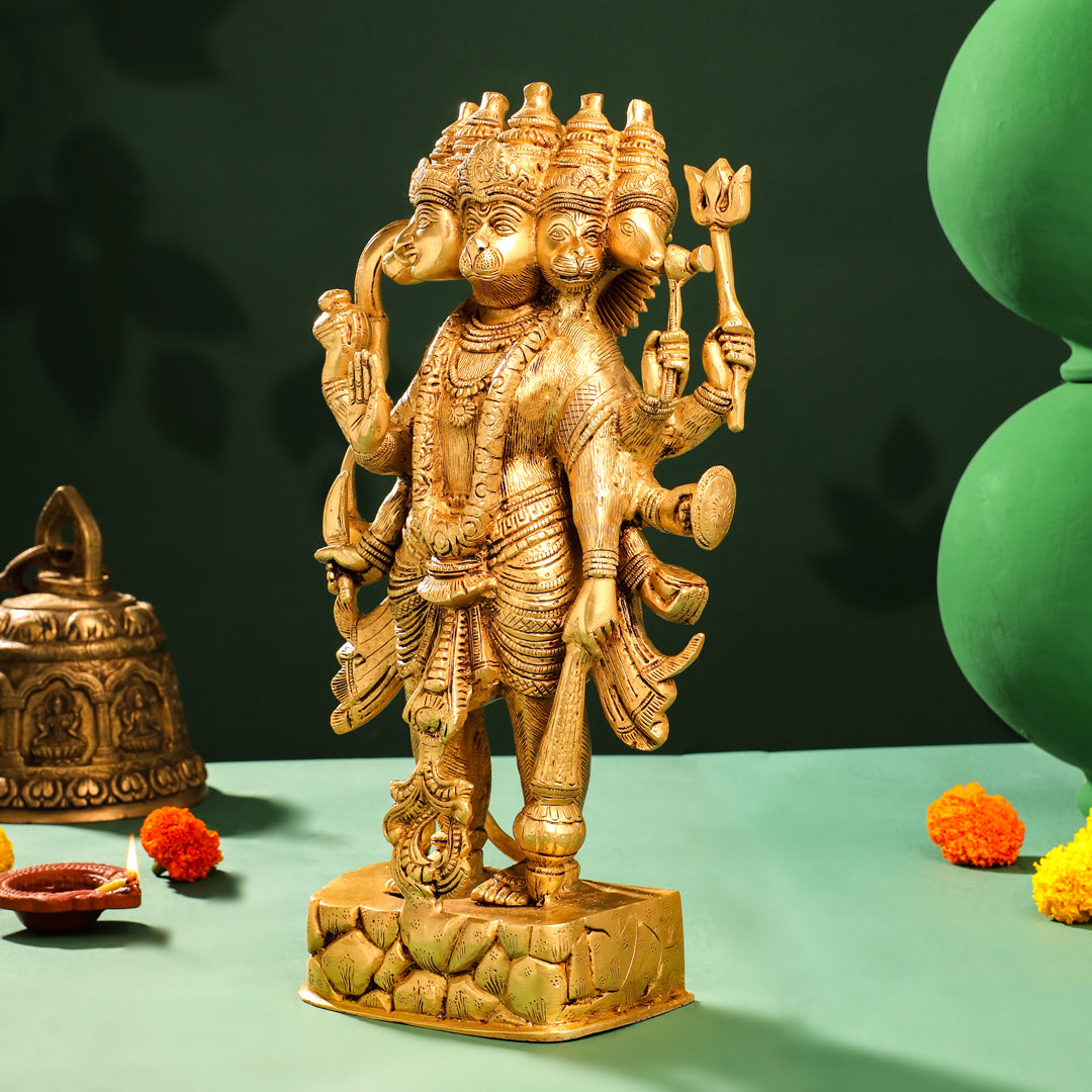 Brass Panchmukhi Hanuman Idol (18 Inch)