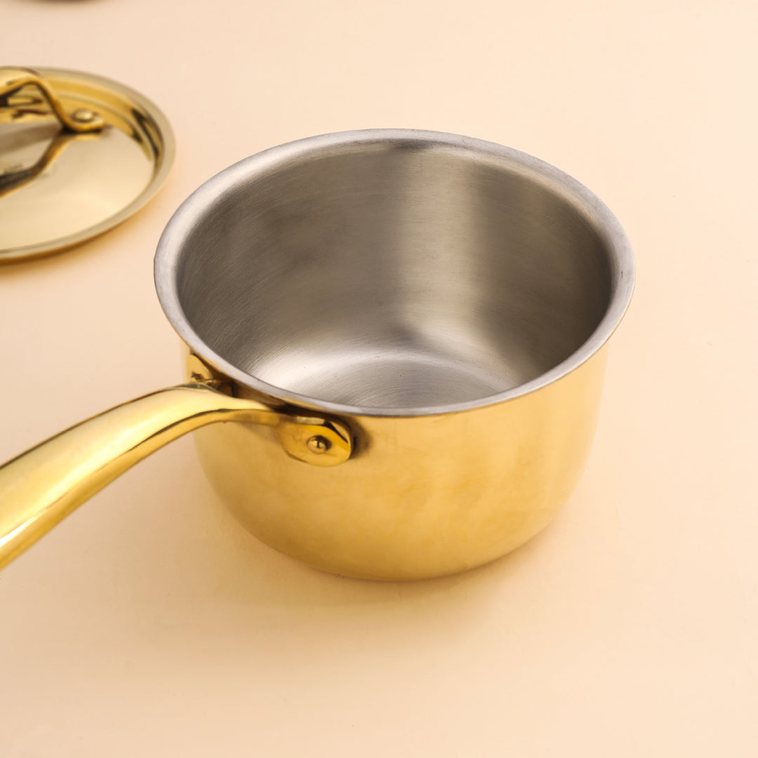 Brass Sauce Pan With Lid And Handle