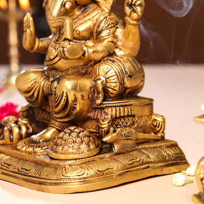 Brass Superfine Lord Ganesha Idol (9 Inch)