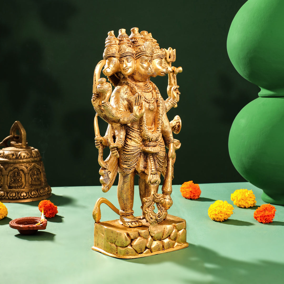 Brass Panchmukhi Hanuman Idol (18 Inch)