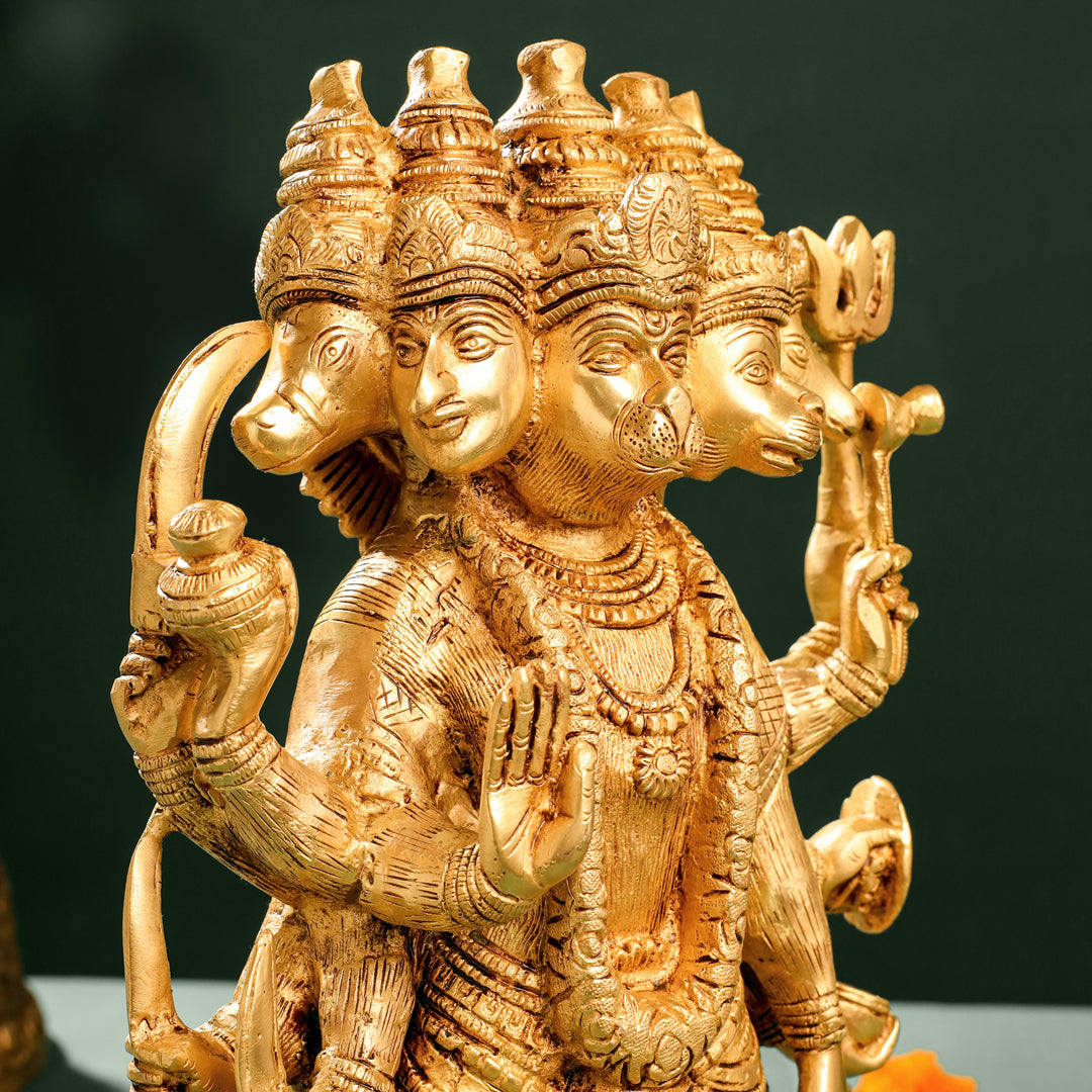 Brass Panchmukhi Hanuman Idol (18 Inch)