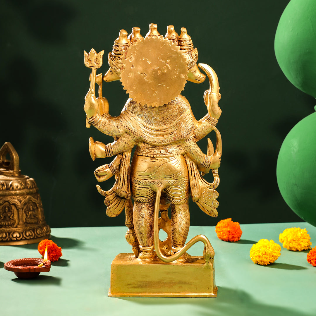 Brass Panchmukhi Hanuman Idol (18 Inch)