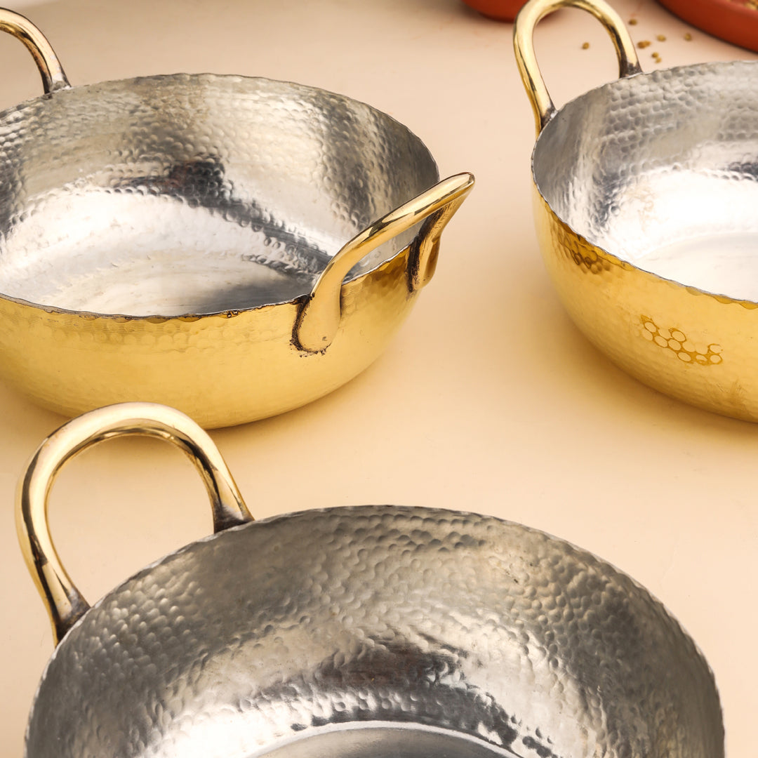 Brass Kadhai Set Of Three
