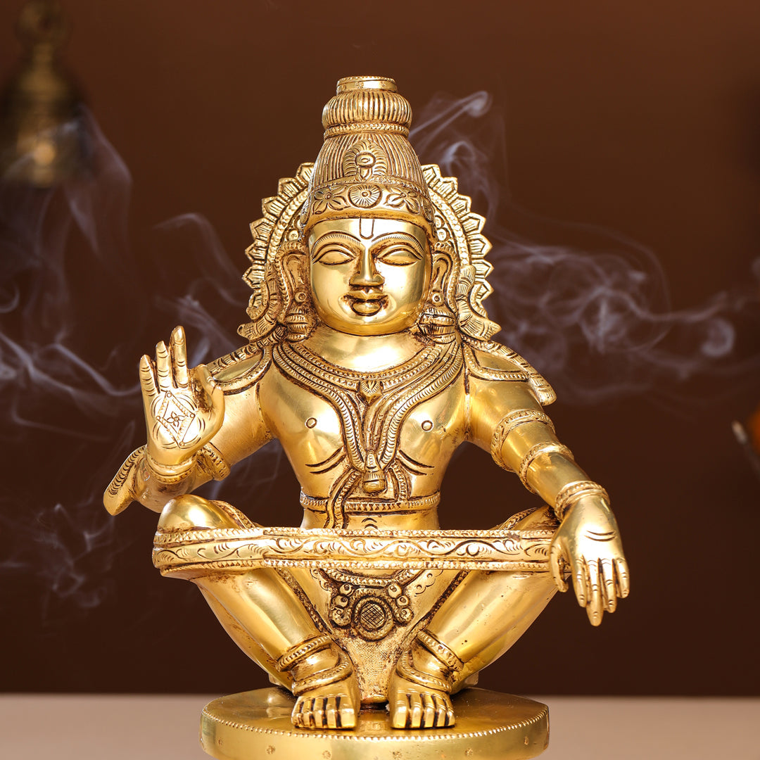 Brass Lord Ayyappa/Ayyappan Idol (14 Inch)