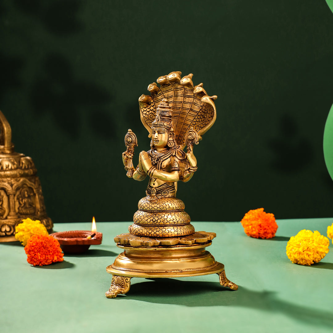 Brass Superfine God Patanjali Idol (10.5 Inch)