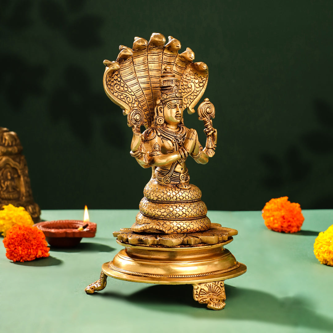 Brass Superfine God Patanjali Idol (10.5 Inch)