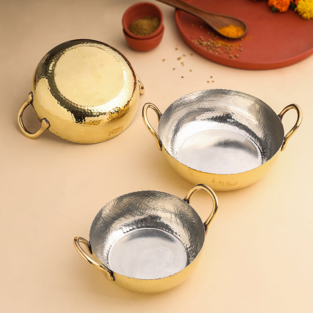 Brass Kadhai Set Of Three