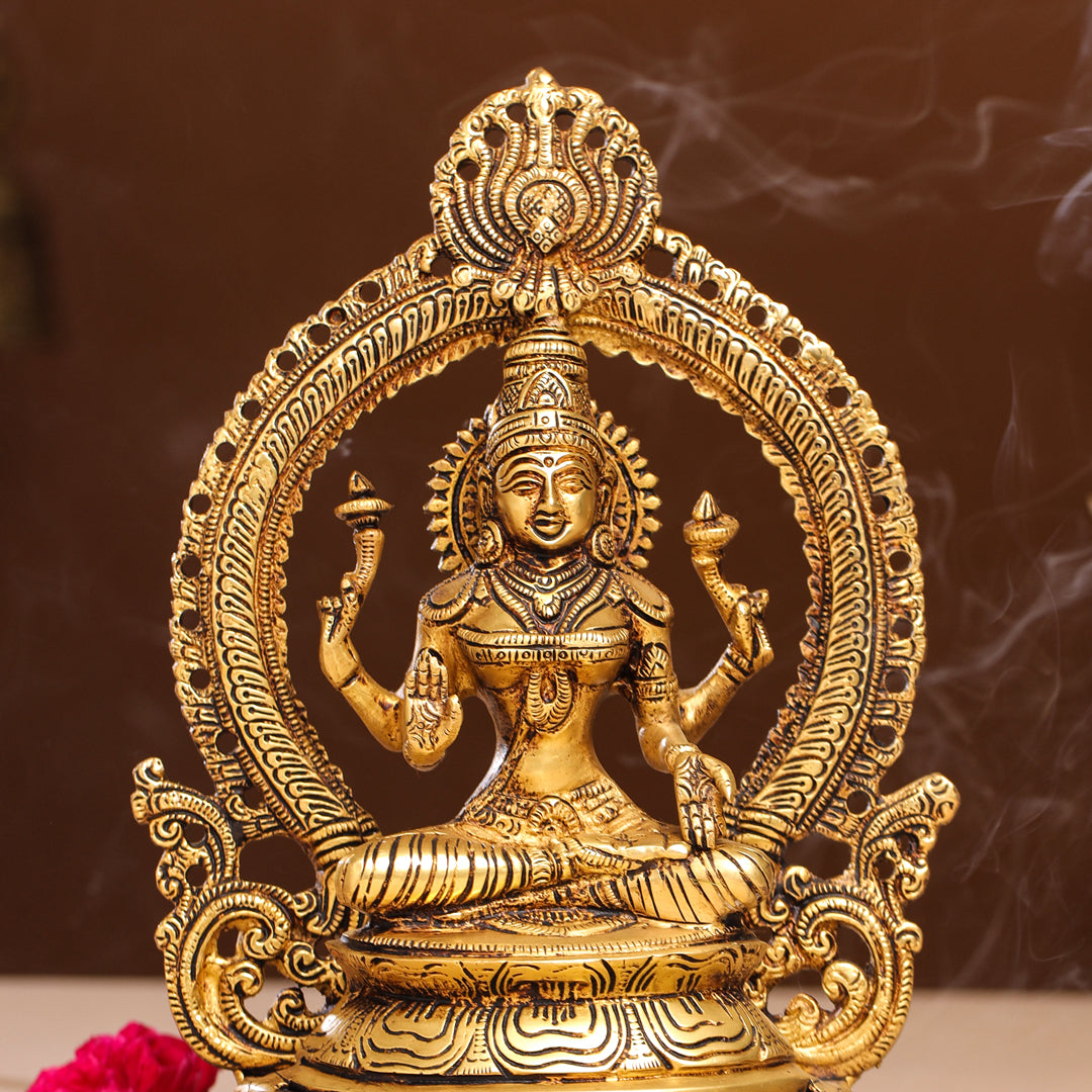 Brass Goddess Lakshmi Idol (11.2 Inch)