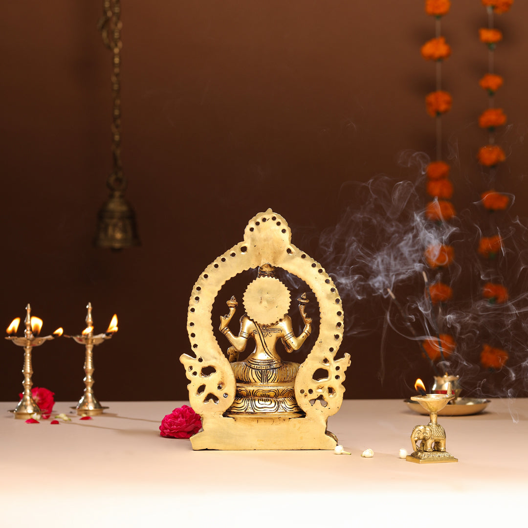 Brass Goddess Lakshmi Idol (11.2 Inch)