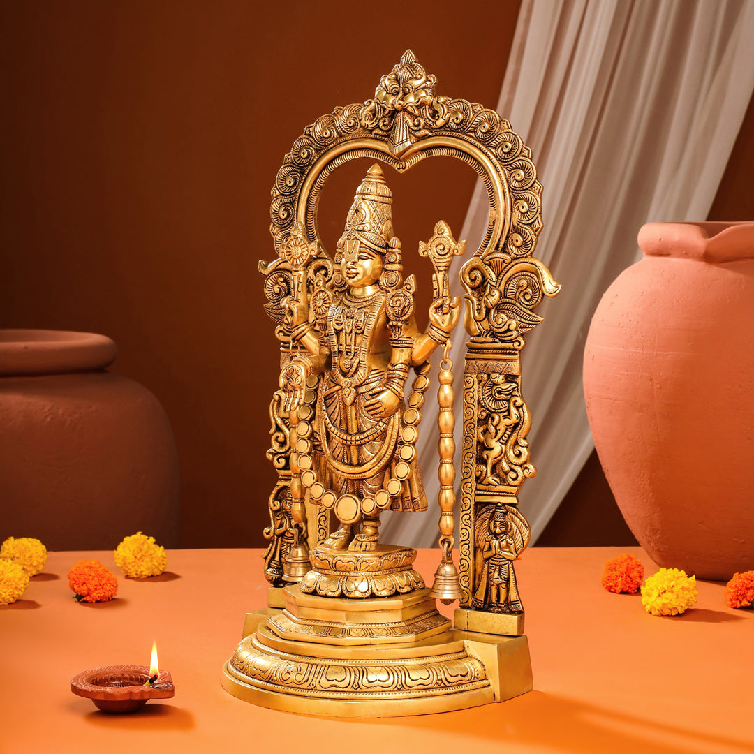 Brass Frame Tirupati Balaji Venkateshwar Idol (22 Inch)