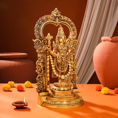 Brass Frame Tirupati Balaji Venkateshwar Idol (22 Inch)