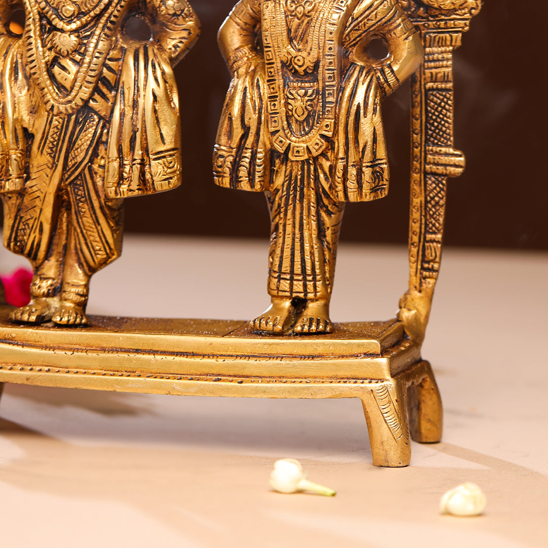 Brass Vitthal Rukmini Statue (9 Inch)
