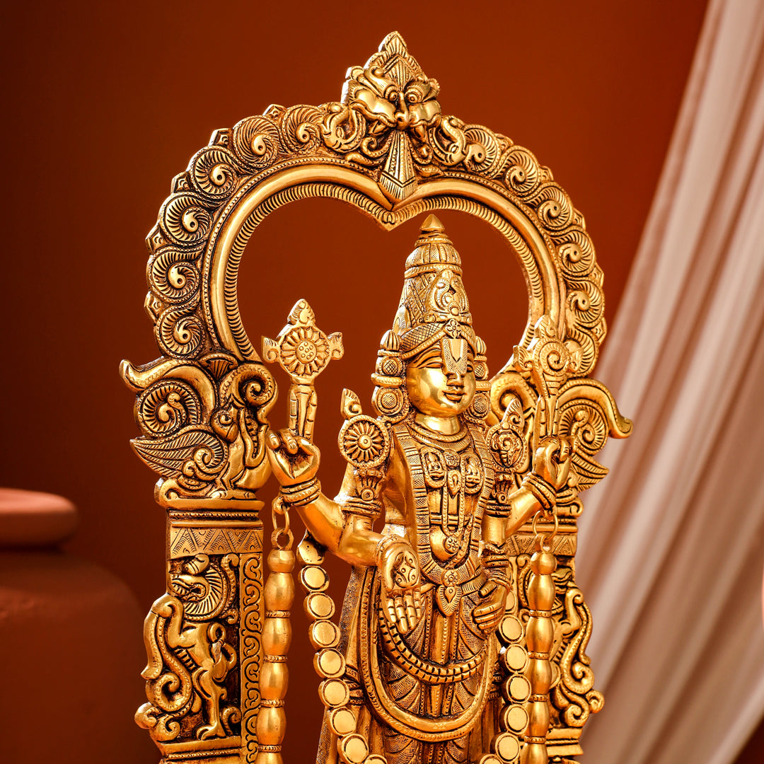 Brass Frame Tirupati Balaji Venkateshwar Idol (22 Inch)