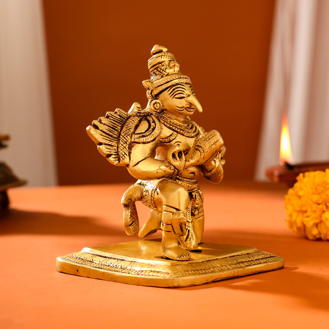 Brass Sitting Garuda Idol (5 Inch)