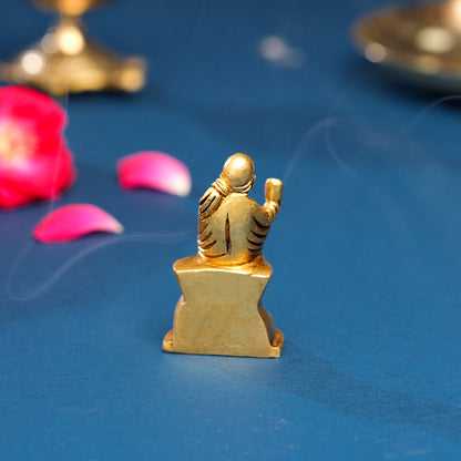 Brass Sai Baba Idol With Pearl Box (2.2 Inch)