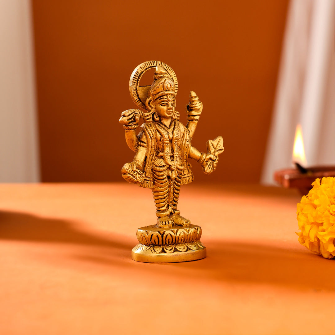 Brass Lord Dhanvantari Idol (4 Inch)