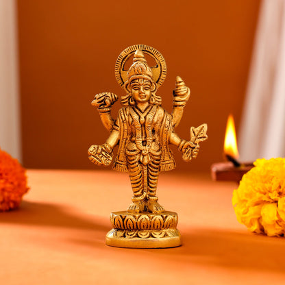 Brass Lord Dhanvantari Idol (4 Inch)