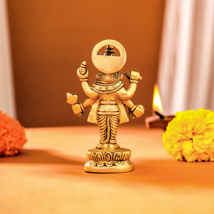 Brass Lord Dhanvantari Idol (4 Inch)