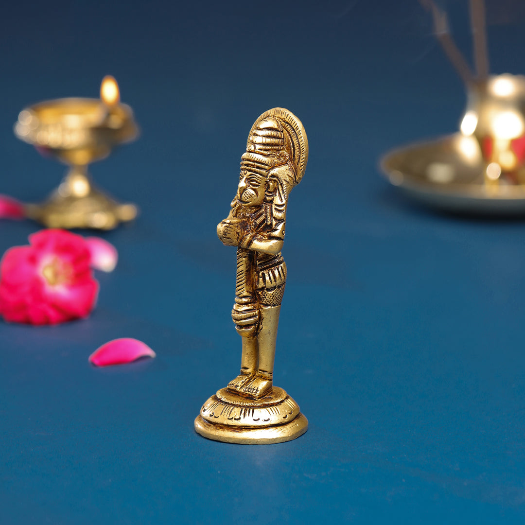 Brass Hanuman Standing Idol (4.2 Inch)