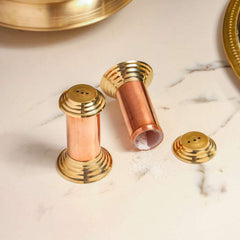 Brass/Copper Salt & Pepper Shakers Set Of Two (2.8 Inch)