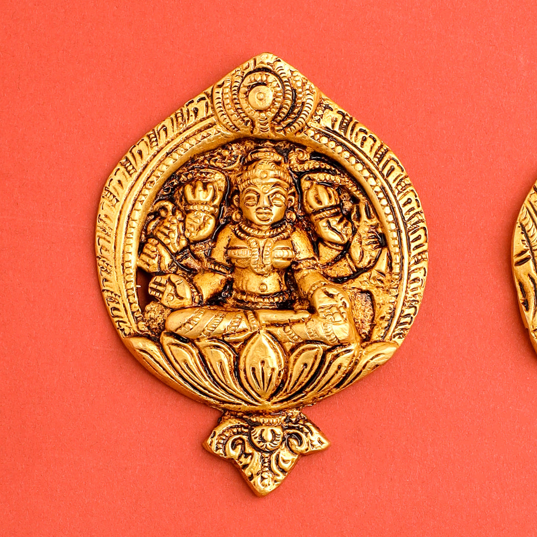 Brass Ashtalakshmi Hanging Plates Set (3.5 Inch)