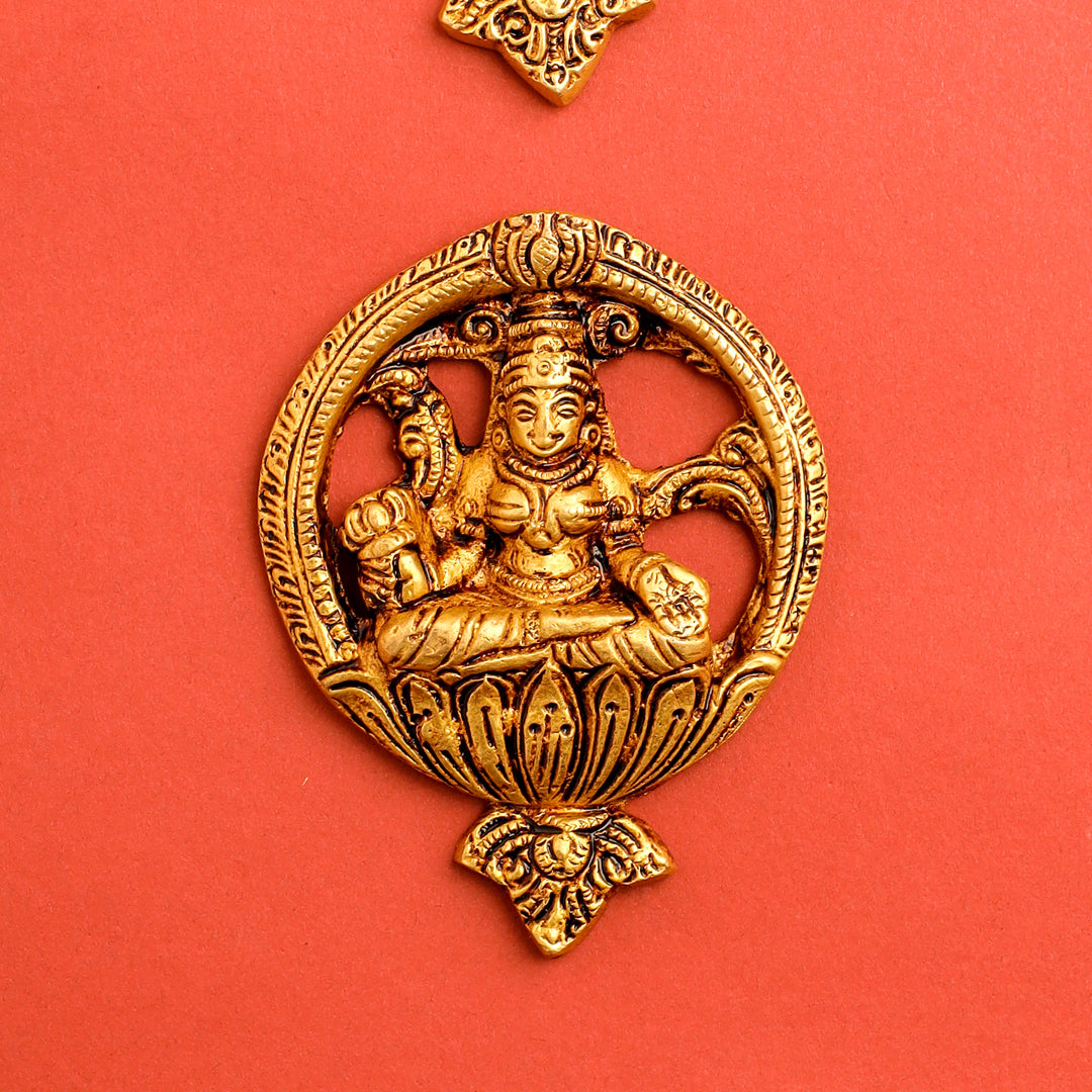 Brass Ashtalakshmi Hanging Plates Set (3.5 Inch)