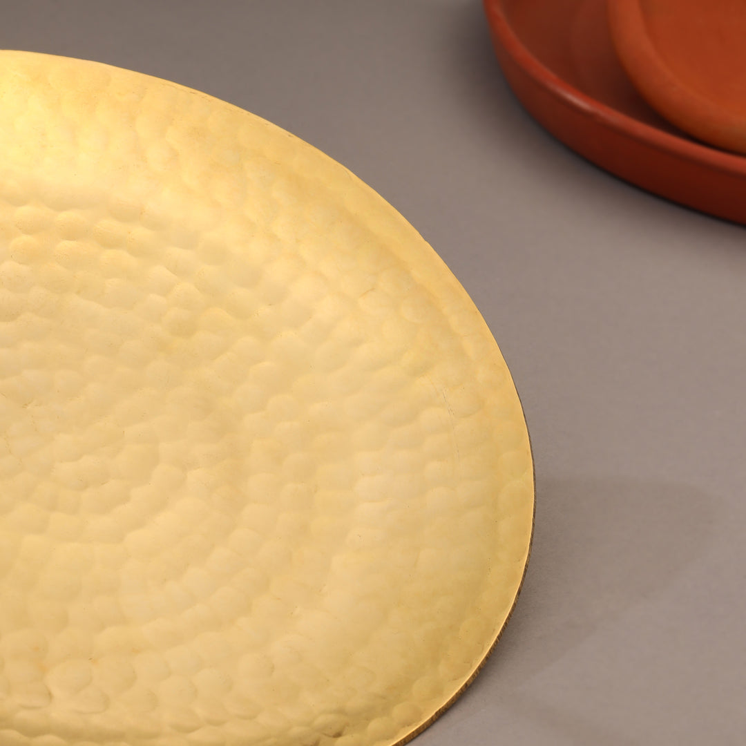 Brass Hammered Roti Tawa (17.5 Inch)