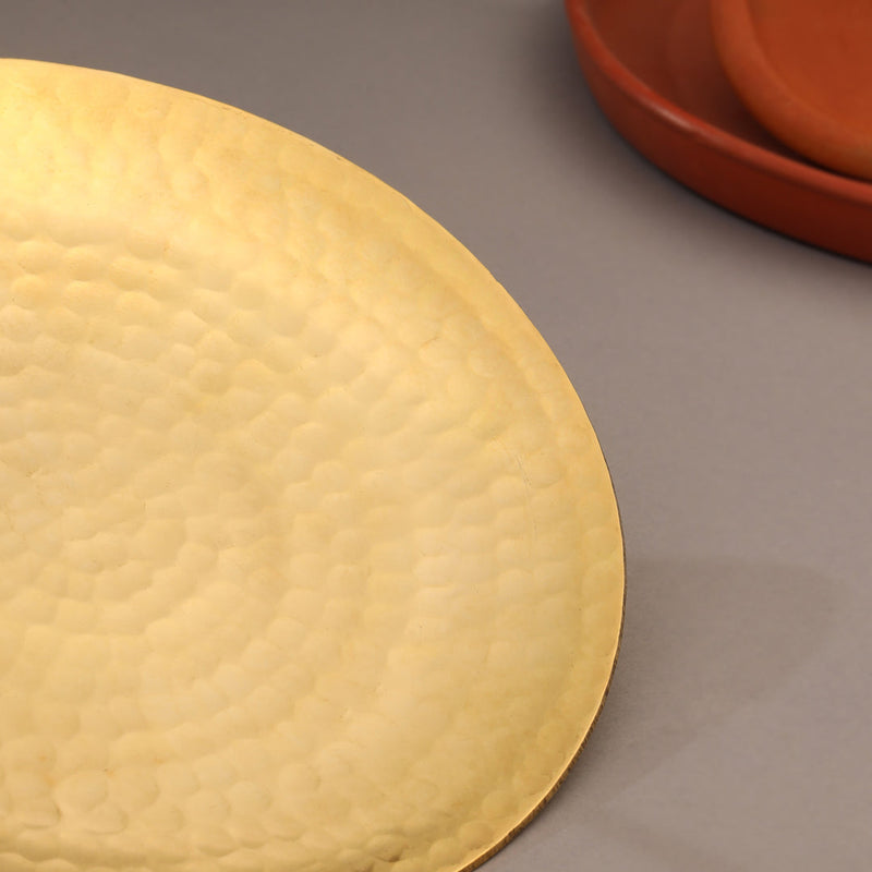 Brass Hammered Roti Tawa (17.5 Inch)