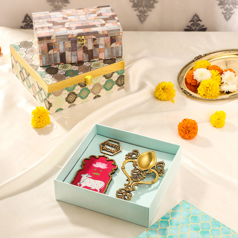 Brass Pooja Spoon Festive Gift Hamper