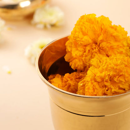 Brass Handcarved Flower Vase (6 Inch)