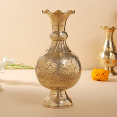 Brass Hand carved Flower Vase