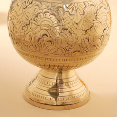 Brass Hand carved Flower Vase