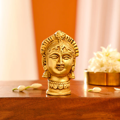 Brass Goddess Parvati Head Idol (3 Inch)