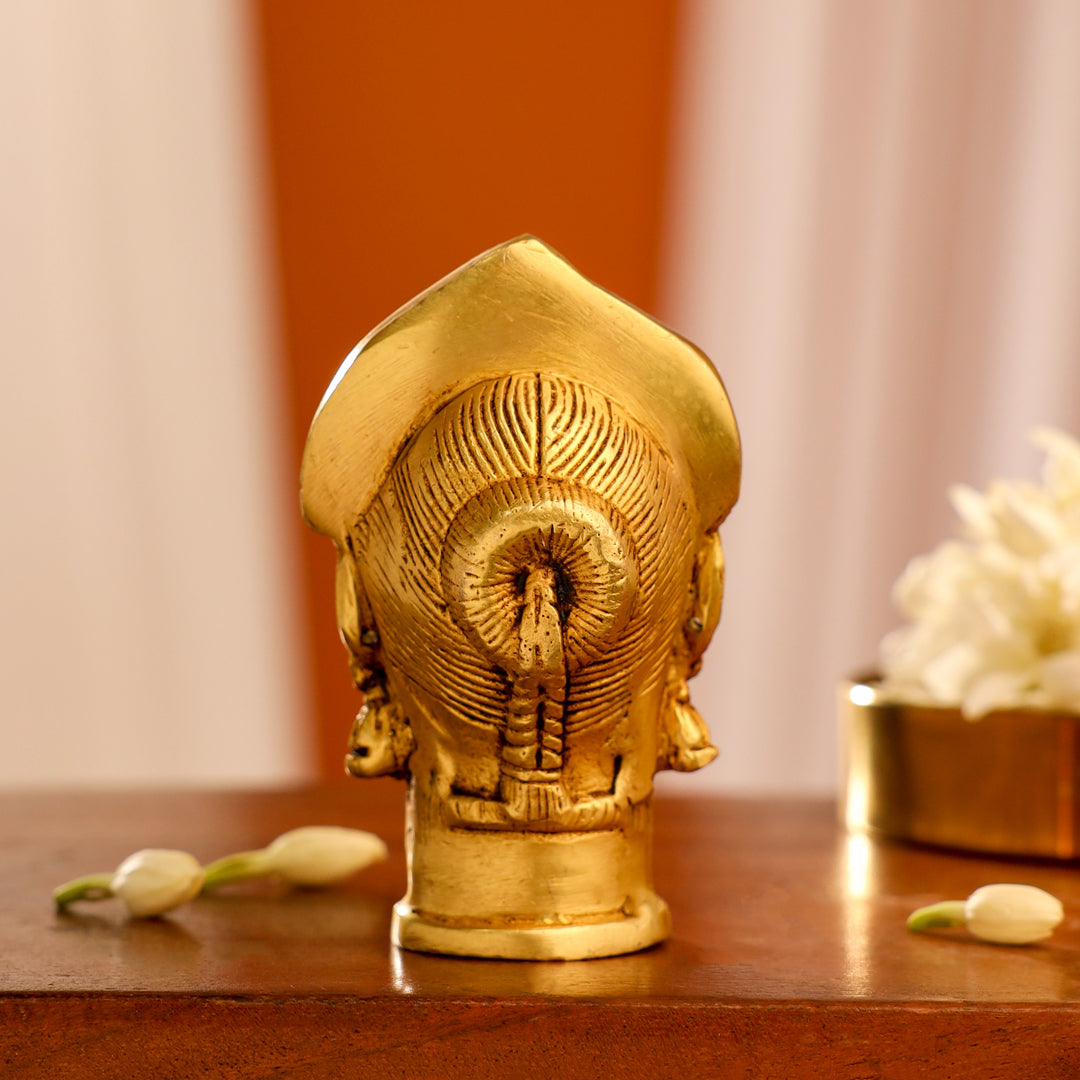 Brass Goddess Parvati Head Idol (3 Inch)