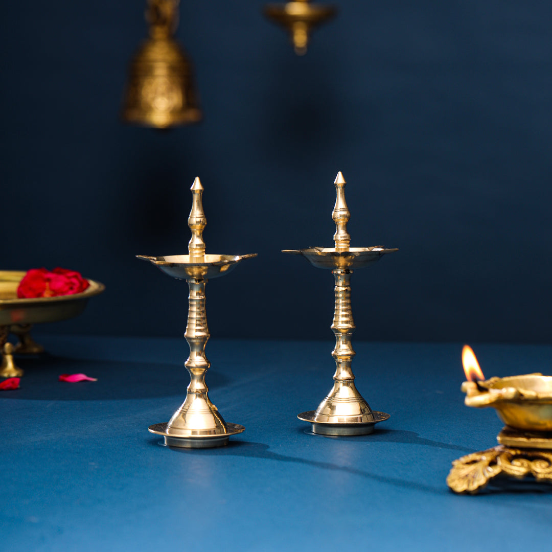Brass Samai/Diya Pair (6 Inch)