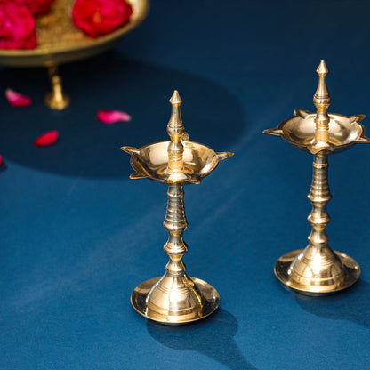 Brass Samai/Diya Pair (6 Inch)
