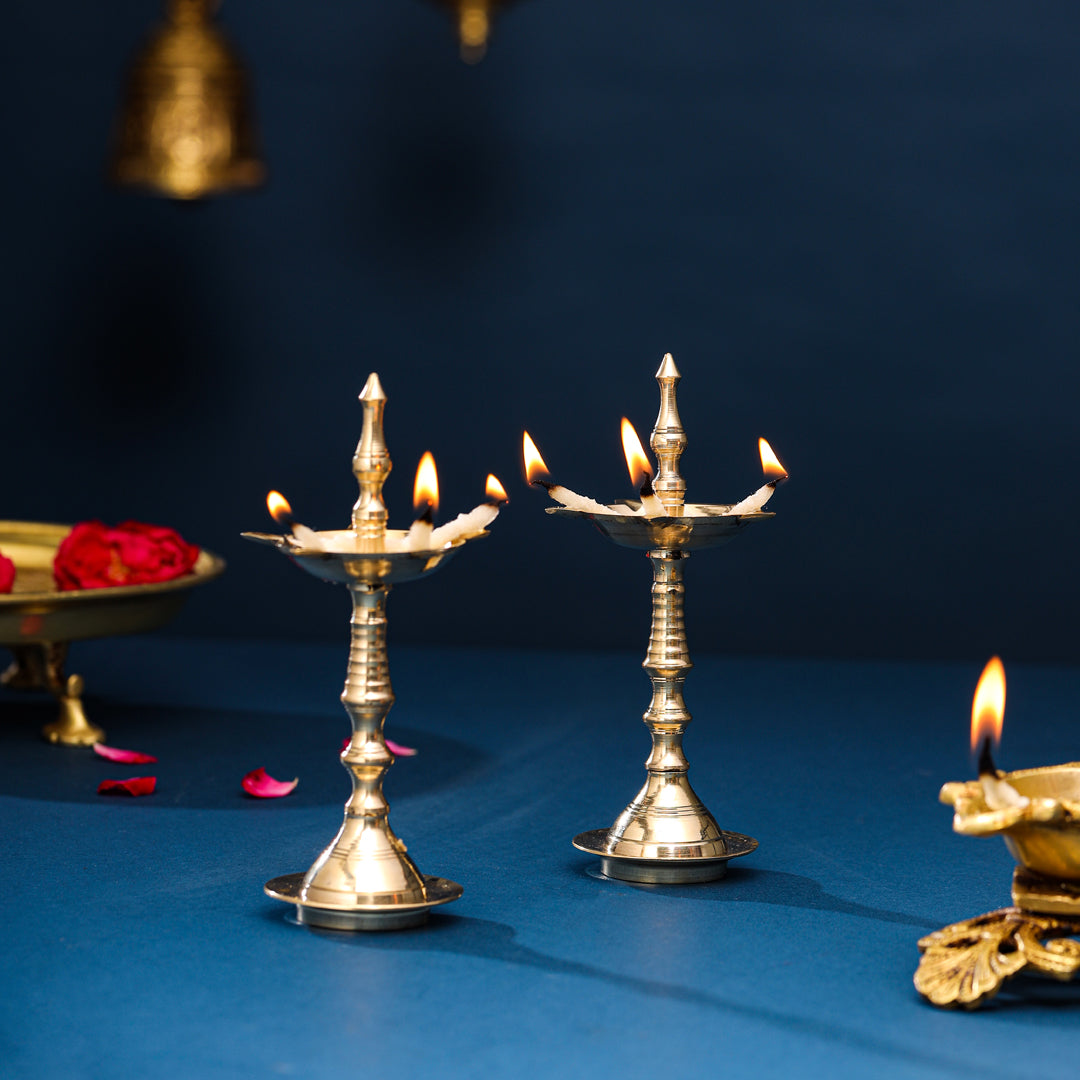 Brass Samai/Diya Pair (6 Inch)