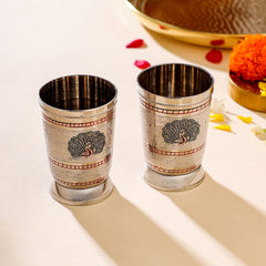 Brass Kalai Glass Pair (4.2 Inch)