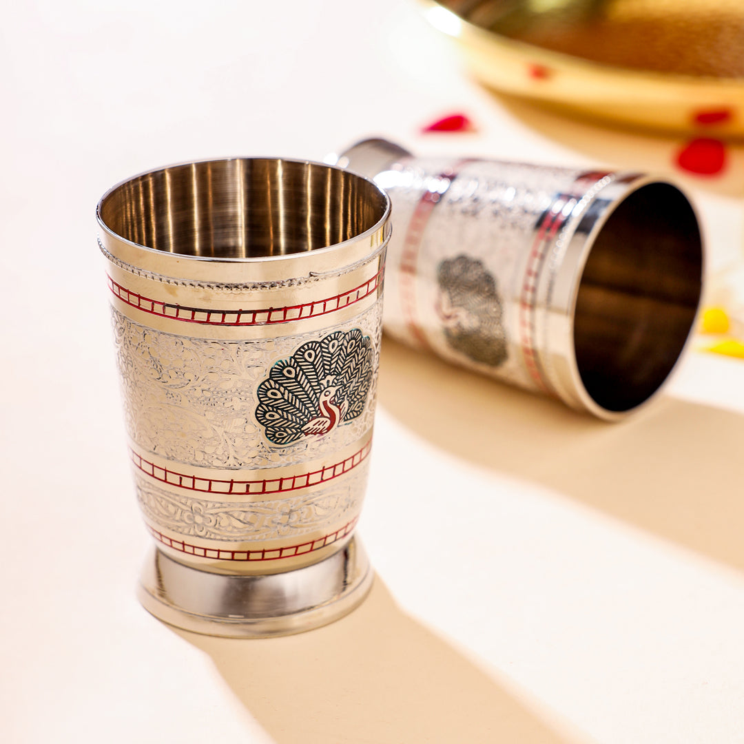 Brass Kalai Glass Pair (4.2 Inch)