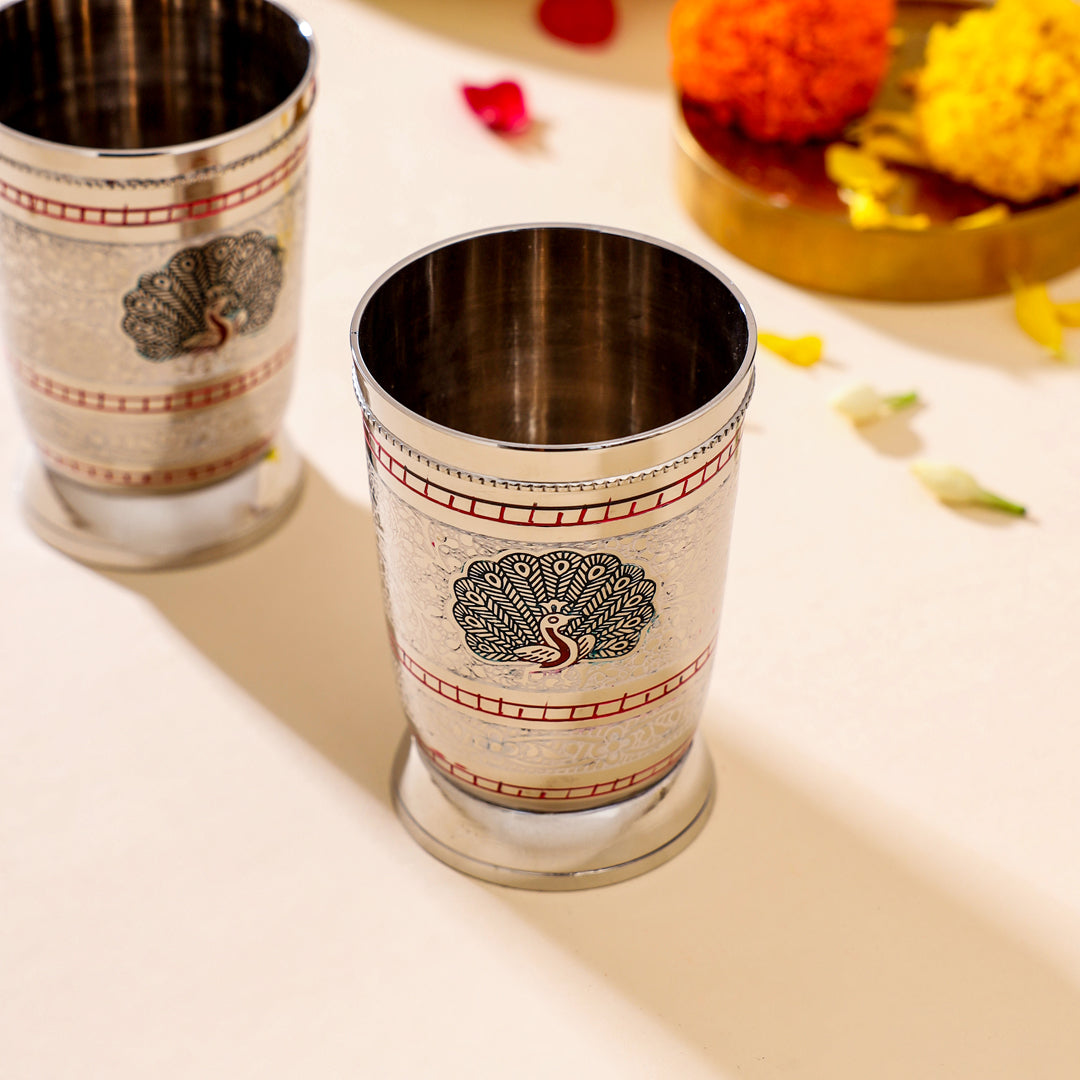 Brass Kalai Glass Pair (4.2 Inch)