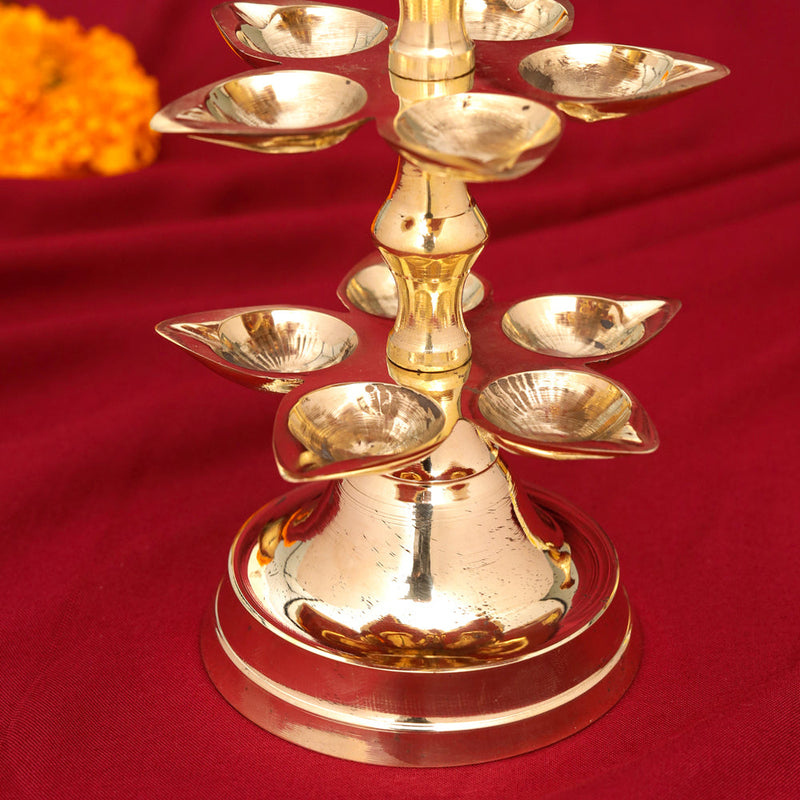 Brass Peacock Three Tier Lamp (9.5 Inch)