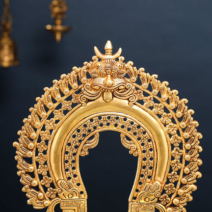 Brass Singhasan With Prabhavali Craft (18 Inch)