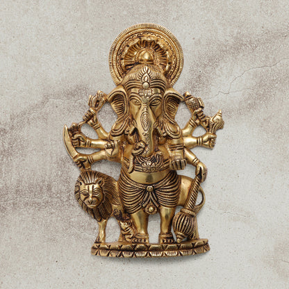 Brass Shubha Drishti Ganesha Wall Hanging (9 Inch)