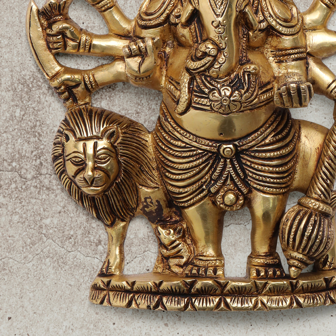 Brass Shubha Drishti Ganesha Wall Hanging (9 Inch)